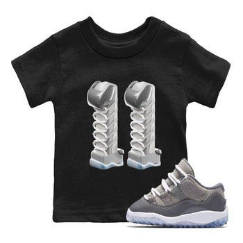 Air Jordan 11 Cool Grey Sneaker Match Tees 3D Number 11 Sneaker Tees Air Jordan 11 Cool Grey Sneaker Release Tees Kids Shirts