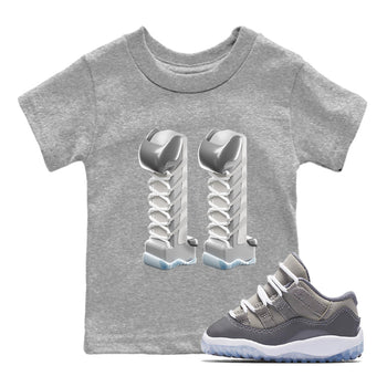 Air Jordan 11 Cool Grey Sneaker Match Tees 3D Number 11 Sneaker Tees Air Jordan 11 Cool Grey Sneaker Release Tees Kids Shirts