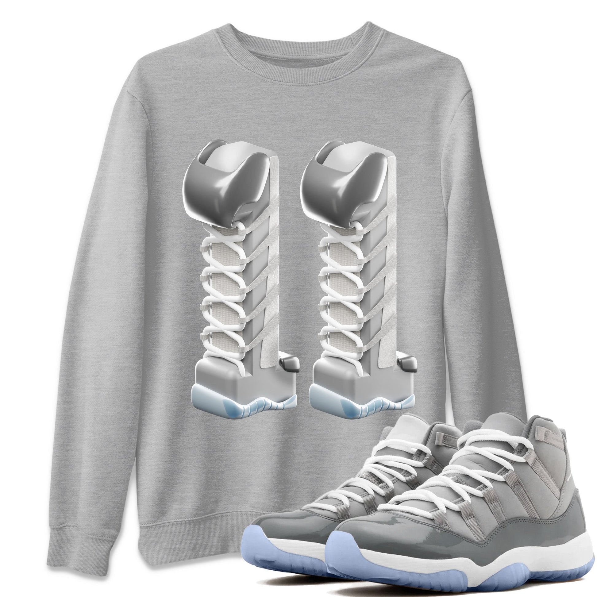 Air Jordan 11 Cool Grey Sneaker Match Tees 3D Number 11 Sneaker Tees Air Jordan 11 Cool Grey Sneaker Release Tees Unisex Shirts