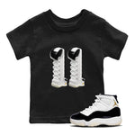 11s Gratitude shirt to match jordans 3D Number 11 sneaker tees Air Jordan 11 Gratitude SNRT Sneaker Release Tees Baby Toddler Black 1 T-Shirt