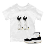 11s Gratitude shirt to match jordans 3D Number 11 sneaker tees Air Jordan 11 Gratitude SNRT Sneaker Release Tees Baby Toddler White 1 T-Shirt