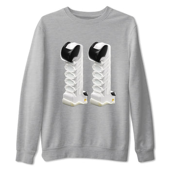 11s Gratitude shirt to match jordans 3D Number 11 sneaker tees Air Jordan 11 Gratitude SNRT Sneaker Release Tees Unisex Heather Grey 2 T-Shirt