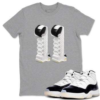 11s Gratitude shirt to match jordans 3D Number 11 sneaker tees Air Jordan 11 Gratitude SNRT Sneaker Release Tees Unisex Heather Grey 1 T-Shirt