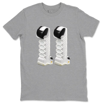 11s Gratitude shirt to match jordans 3D Number 11 sneaker tees Air Jordan 11 Gratitude SNRT Sneaker Release Tees Unisex Heather Grey 2 T-Shirt
