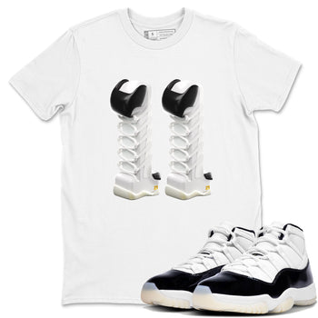11s Gratitude shirt to match jordans 3D Number 11 sneaker tees Air Jordan 11 Gratitude SNRT Sneaker Release Tees Unisex White 1 T-Shirt