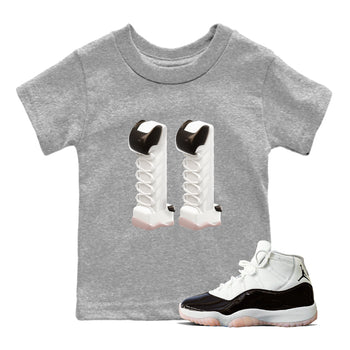 Air Jordan 11 Neapolitan shirt to match jordans 3D Number 11 sneaker tees AJ11 Neapolitan SNRT Sneaker Release Tees Baby Toddler Heather Grey 1 T-Shirt
