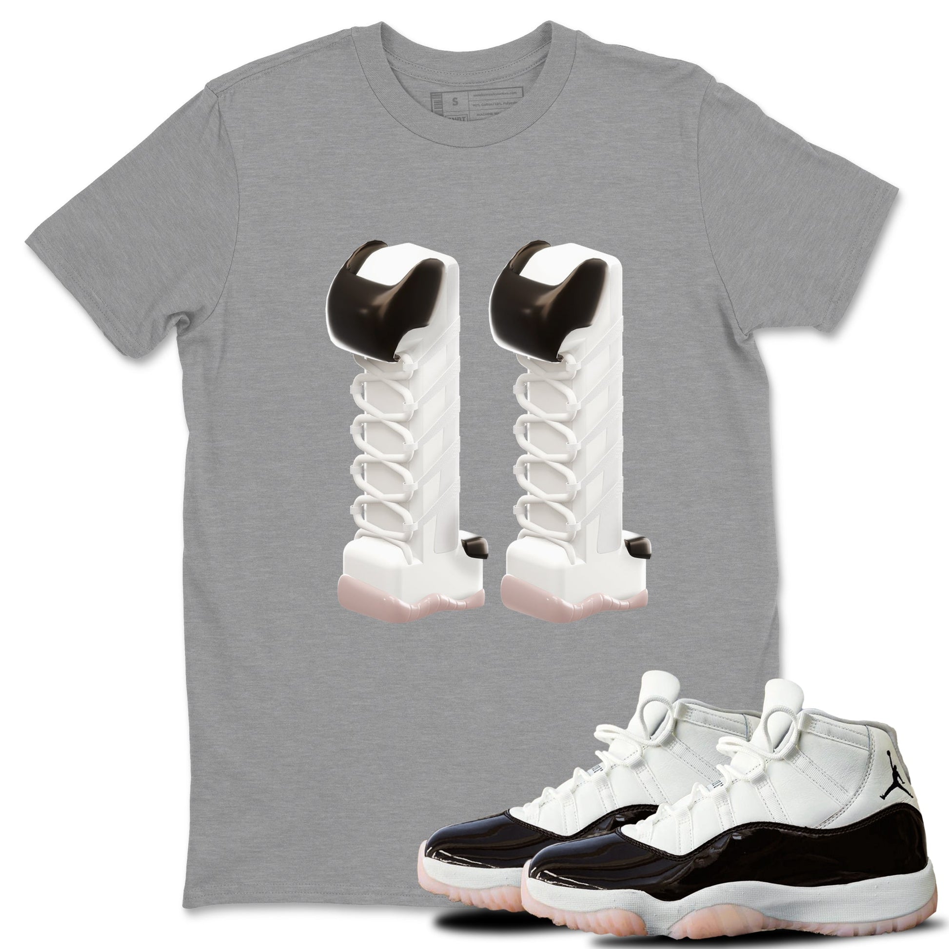 Air Jordan 11 Neapolitan shirt to match jordans 3D Number 11 sneaker tees AJ11 Neapolitan SNRT Sneaker Release Tees Unisex Heather Grey 1 T-Shirt