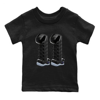 11s Black and Varsity Royal shirt to match jordans 3D Number 11 sneaker tees Air Jordan 11 Black/Varsity Royal SNRT Sneaker Release Tees Baby Toddler Black 2 T-Shirt