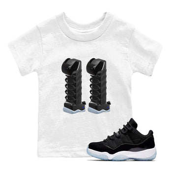 11s Black and Varsity Royal shirt to match jordans 3D Number 11 sneaker tees Air Jordan 11 Black/Varsity Royal SNRT Sneaker Release Tees Baby Toddler White 1 T-Shirt