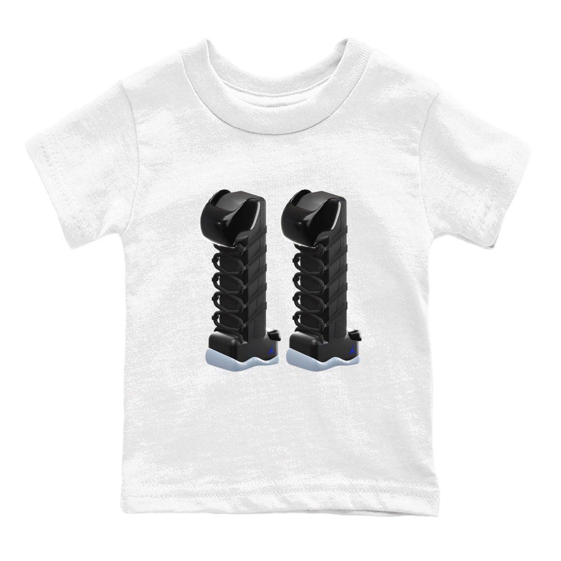 11s Black and Varsity Royal shirt to match jordans 3D Number 11 sneaker tees Air Jordan 11 Black/Varsity Royal SNRT Sneaker Release Tees Baby Toddler White 2 T-Shirt