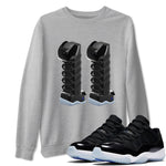 11s Space Jam shirt to match jordans 3D Number 11 sneaker tees Air Jordan 11 Space Jam SNRT Sneaker Release Tees Unisex Heather Grey 1 T-Shirt