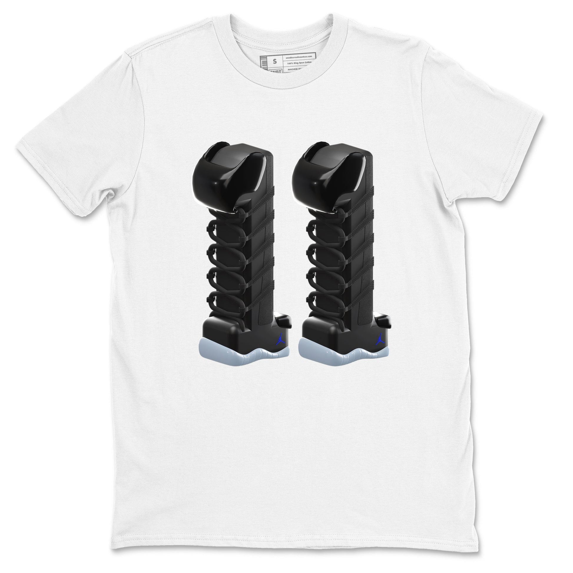 11s Space Jam shirt to match jordans 3D Number 11 sneaker tees Air Jordan 11 Space Jam SNRT Sneaker Release Tees Unisex White 2 T-Shirt