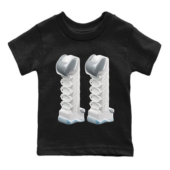Air Jordan 11 White Cement 3D Number 11 Baby and Kids Sneaker Tees Air Jordan 11 Cement Grey Kids Sneaker Tees Washing and Care Tip