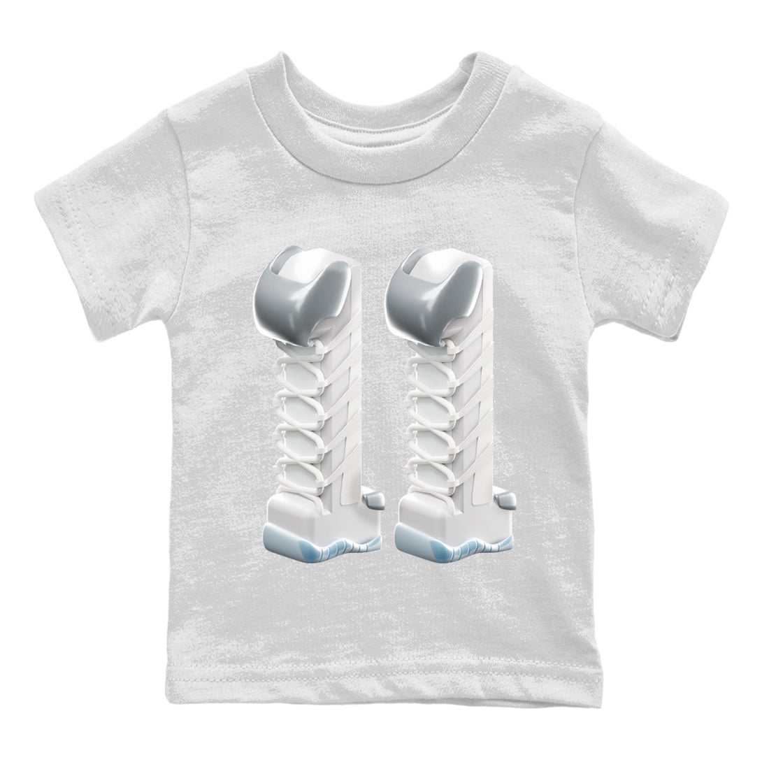 Air Jordan 11 White Cement Sneaker Match Tees 3D Number 11 Sneaker Tees Air Jordan 11 Cement Grey Sneaker Release Tees Kids Shirts White 2