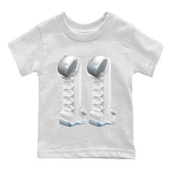 Air Jordan 11 White Cement Sneaker Match Tees 3D Number 11 Sneaker Tees Air Jordan 11 Cement Grey Sneaker Release Tees Kids Shirts White 2