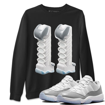 Air Jordan 11 White Cement Sneaker Match Tees 3D Number 11 Sneaker Tees Air Jordan 11 Cement Grey Sneaker Release Tees Unisex Shirts Black 1