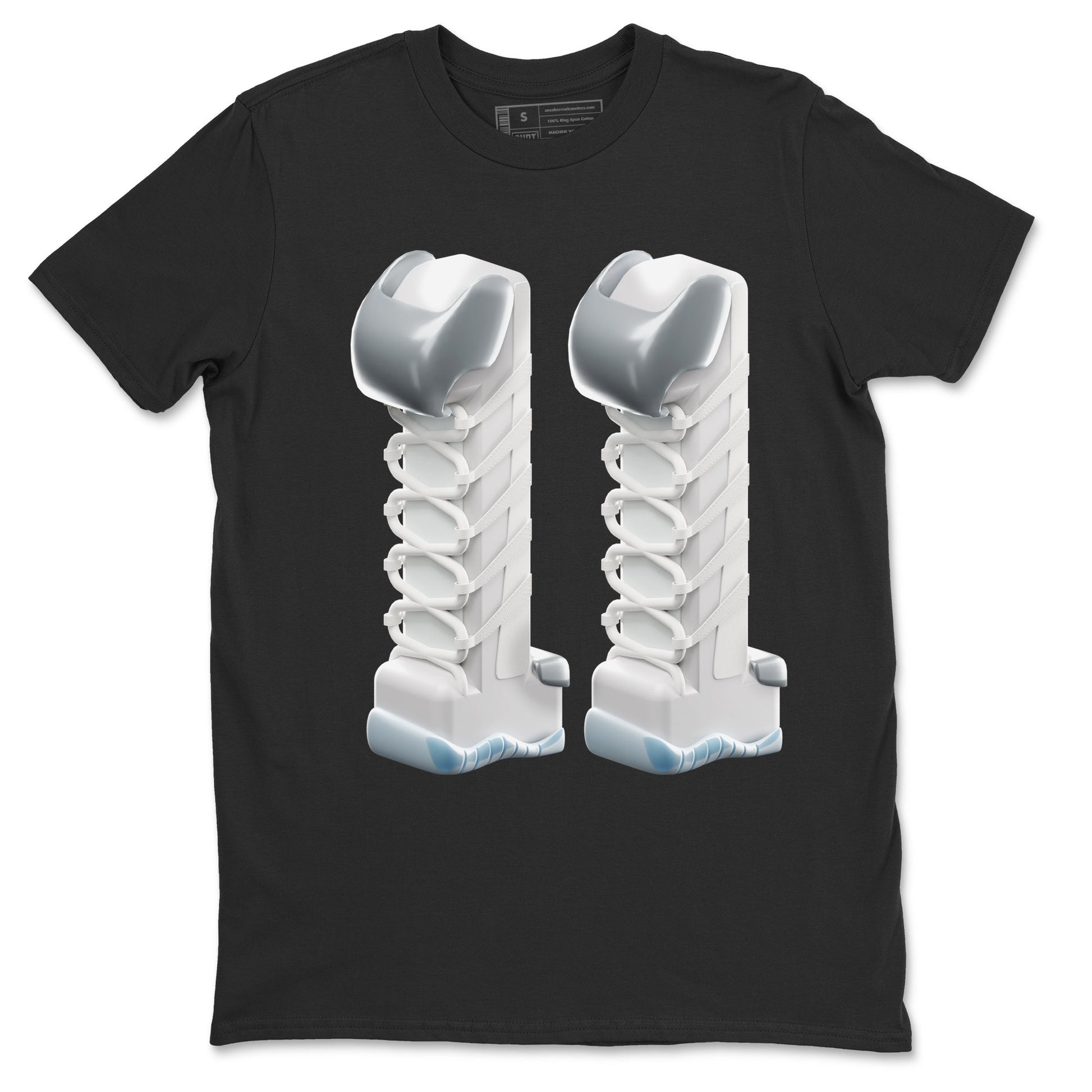 Air Jordan 11 White Cement Sneaker Match Tees 3D Number 11 Sneaker Tees Air Jordan 11 Cement Grey Sneaker Release Tees Unisex Shirts Black 2