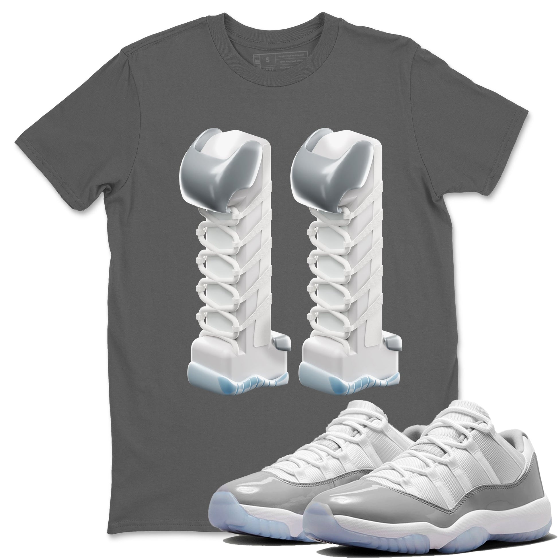 Air Jordan 11 White Cement 3D Number 11 Crew Neck Sneaker Tees Air Jordan 11 Cement Grey Sneaker T-Shirts Washing and Care Tip