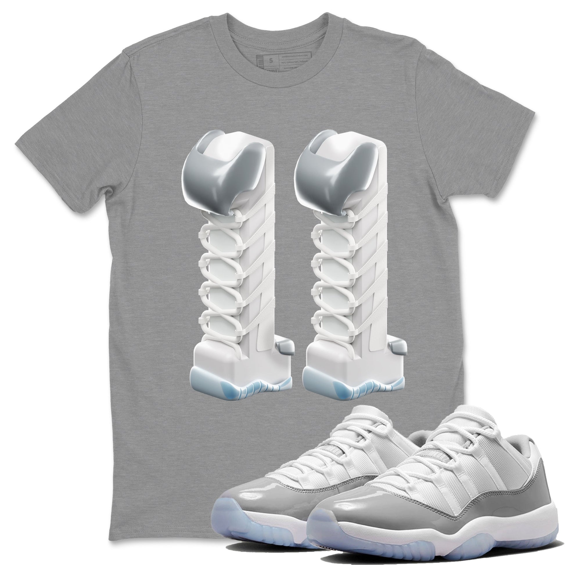 Air Jordan 11 White Cement 3D Number 11 Crew Neck Sneaker Tees Air Jordan 11 Cement Grey Sneaker T-Shirts Size Chart