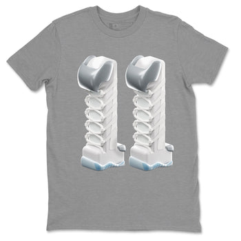 Air Jordan 11 White Cement Sneaker Match Tees 3D Number 11 Sneaker Tees Air Jordan 11 Cement Grey Sneaker Release Tees Unisex Shirts Heather Grey 2