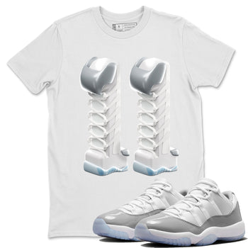 Air Jordan 11 White Cement Sneaker Match Tees 3D Number 11 Sneaker Tees Air Jordan 11 Cement Grey Sneaker Release Tees Unisex Shirts White 1