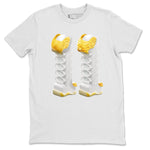 Air Jordan 11 Yellow Python Sneaker Match Tees 3D Number 11 Sneaker Tees AJ11 Yellow Python Sneaker Release Tees Unisex Shirts White 2