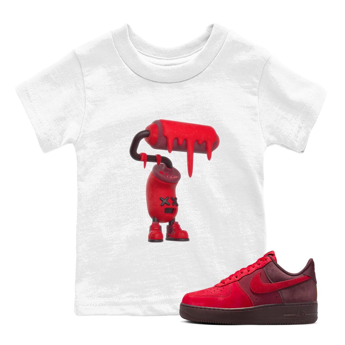 Air Force 1 Layers of Love shirt to match jordans 3D Paint Roller sneaker tees af1 Layers of Love SNRT sneaker release tees baby toddler White 1 cotton Shirt