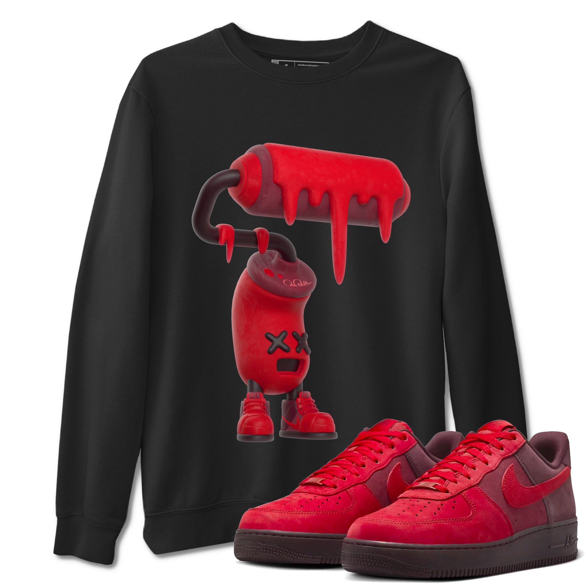 Air Force 1 Layers of Love shirt to match jordans 3D Paint Roller sneaker tees af1 Layers of Love SNRT Sneaker Release Tees unisex cotton Black 1 crew neck shirt