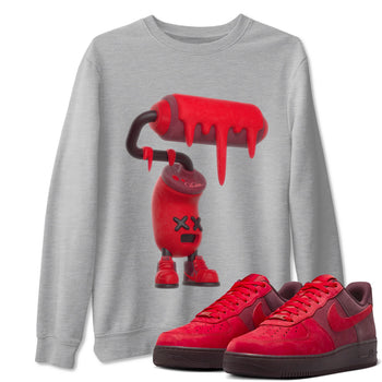 Air Force 1 Layers of Love shirt to match jordans 3D Paint Roller sneaker tees af1 Layers of Love SNRT Sneaker Release Tees unisex cotton Heather Grey 1 crew neck shirt