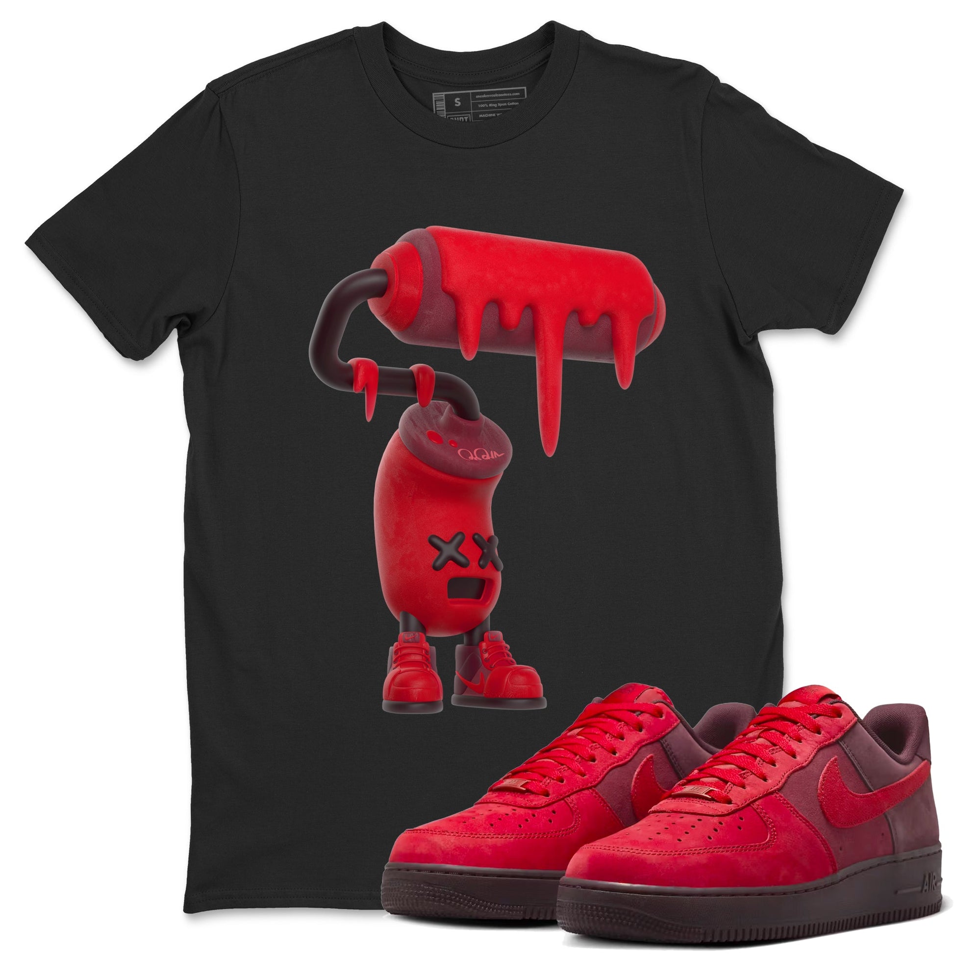 Air Force 1 Layers of Love shirt to match jordans 3D Paint Roller sneaker tees af1 Layers of Love SNRT Sneaker Release Tees unisex cotton Black 1 crew neck shirt