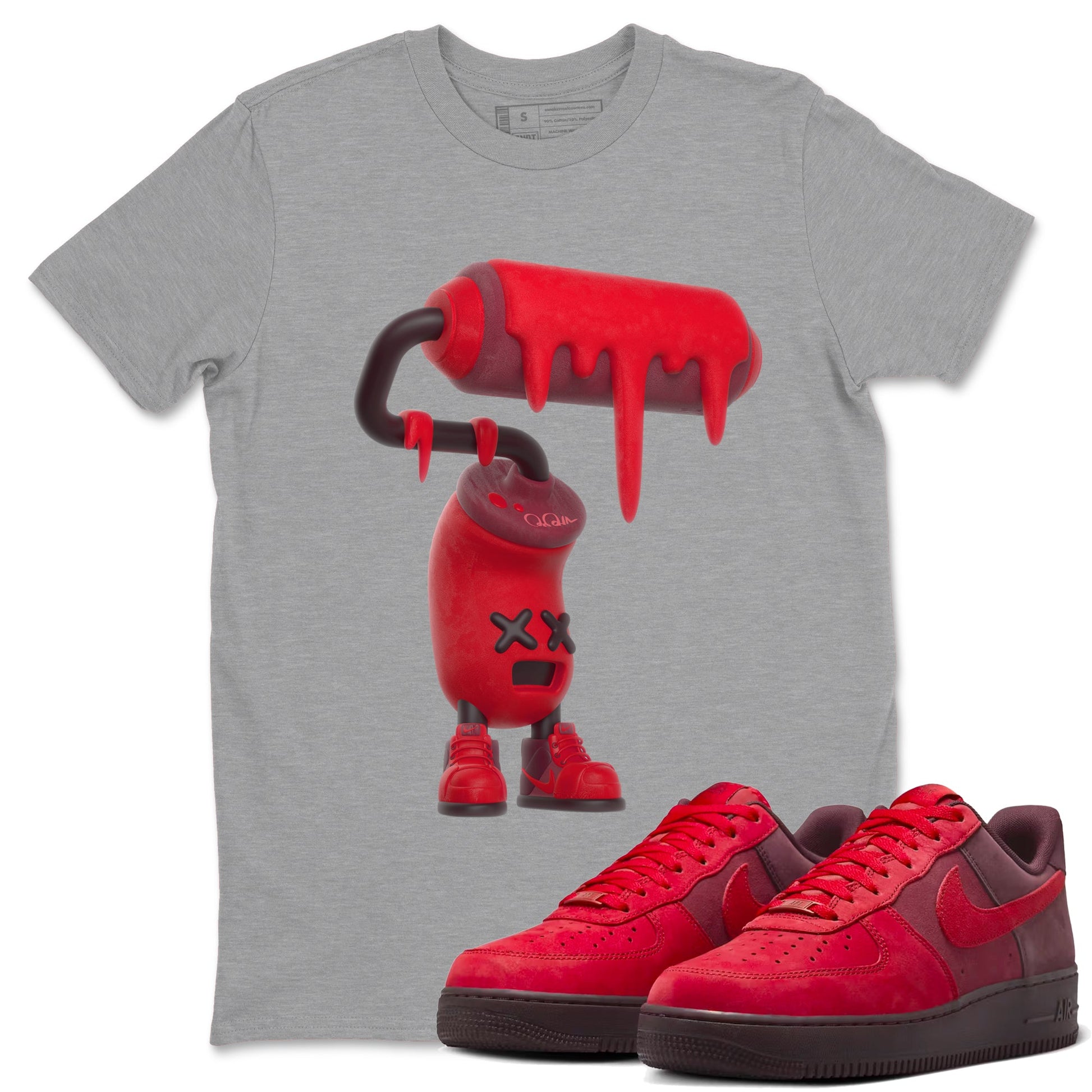 Air Force 1 Layers of Love shirt to match jordans 3D Paint Roller sneaker tees af1 Layers of Love SNRT Sneaker Release Tees unisex cotton Heather Grey 1 crew neck shirt