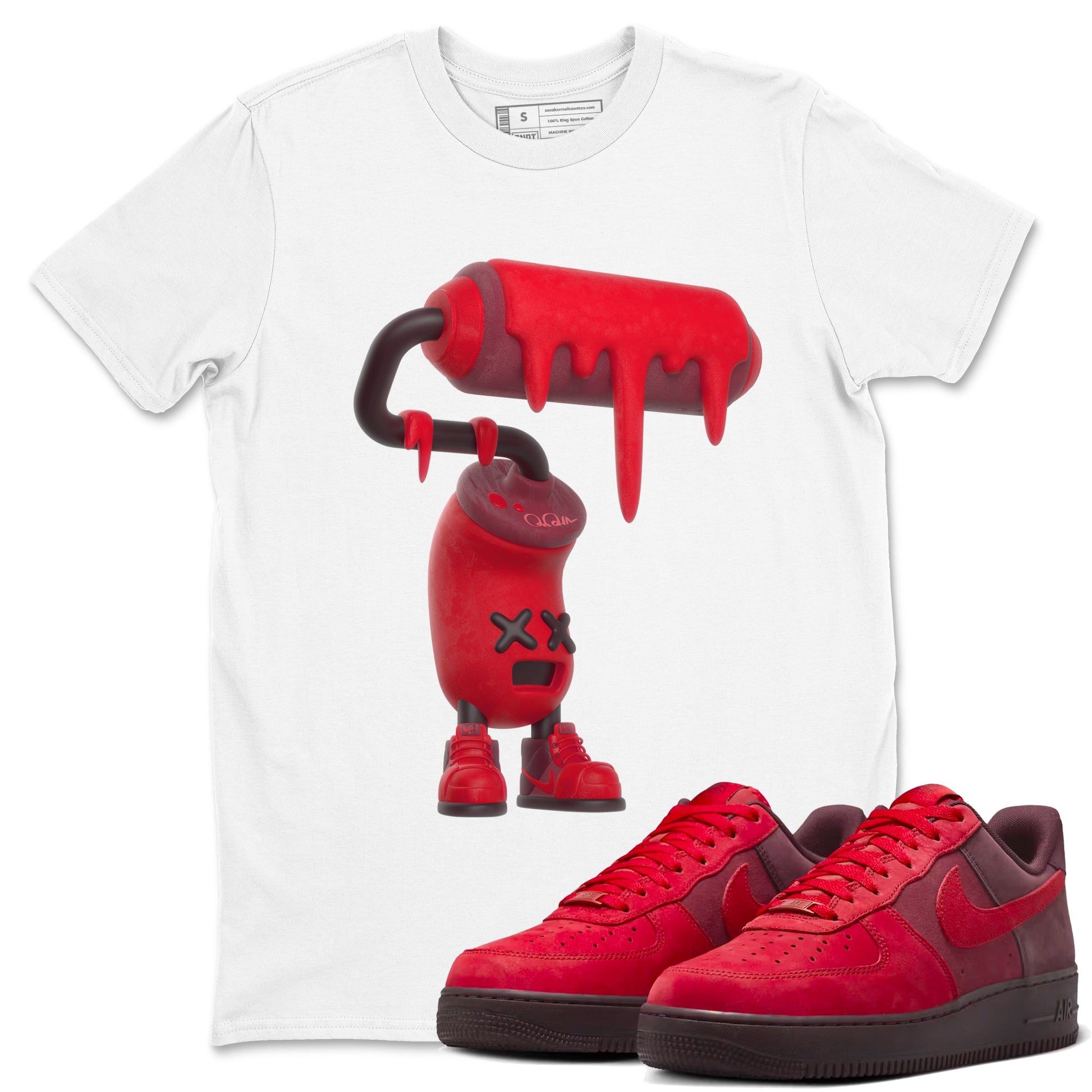 Air Force 1 Layers of Love shirt to match jordans 3D Paint Roller sneaker tees af1 Layers of Love SNRT Sneaker Release Tees unisex cotton White 1 crew neck shirt