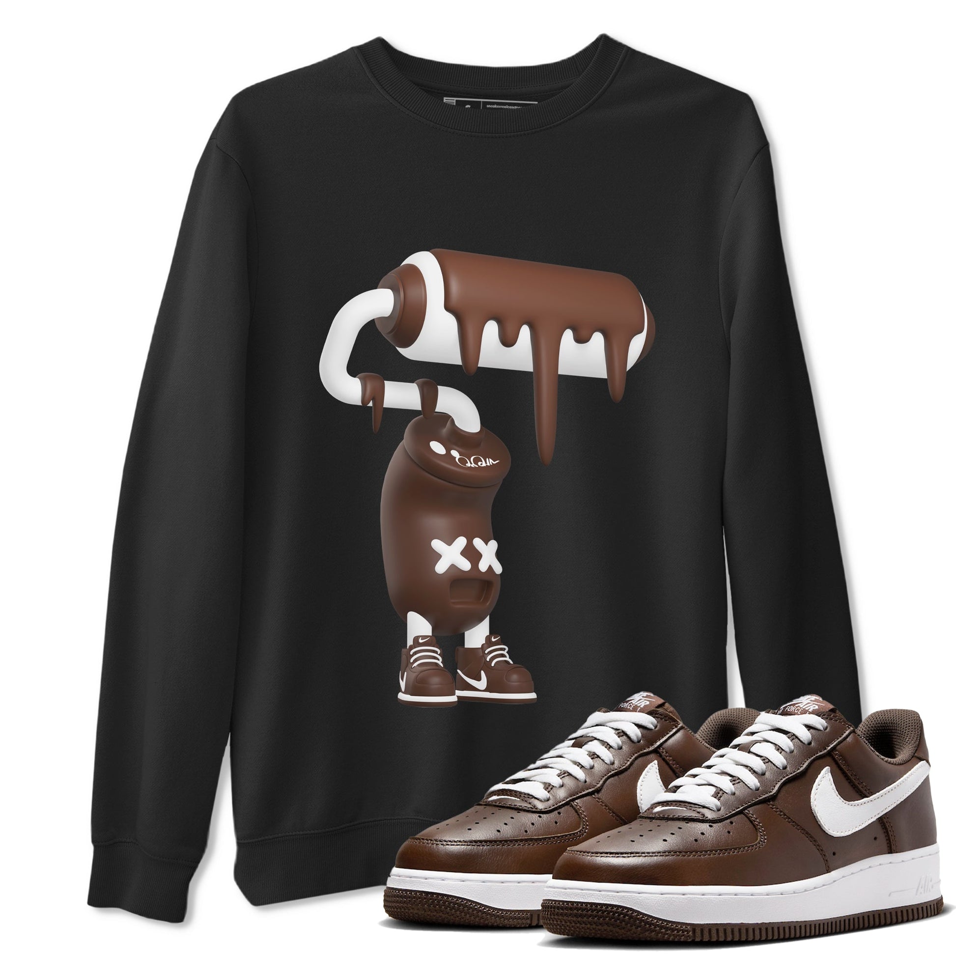 Air Force Low Chocolate shirt to match jordans 3D Paint Roller sneaker tees chocolate Nike Air Force Low Chocolate SNRT Sneaker Release Tees Unisex Black 1 T-Shirt