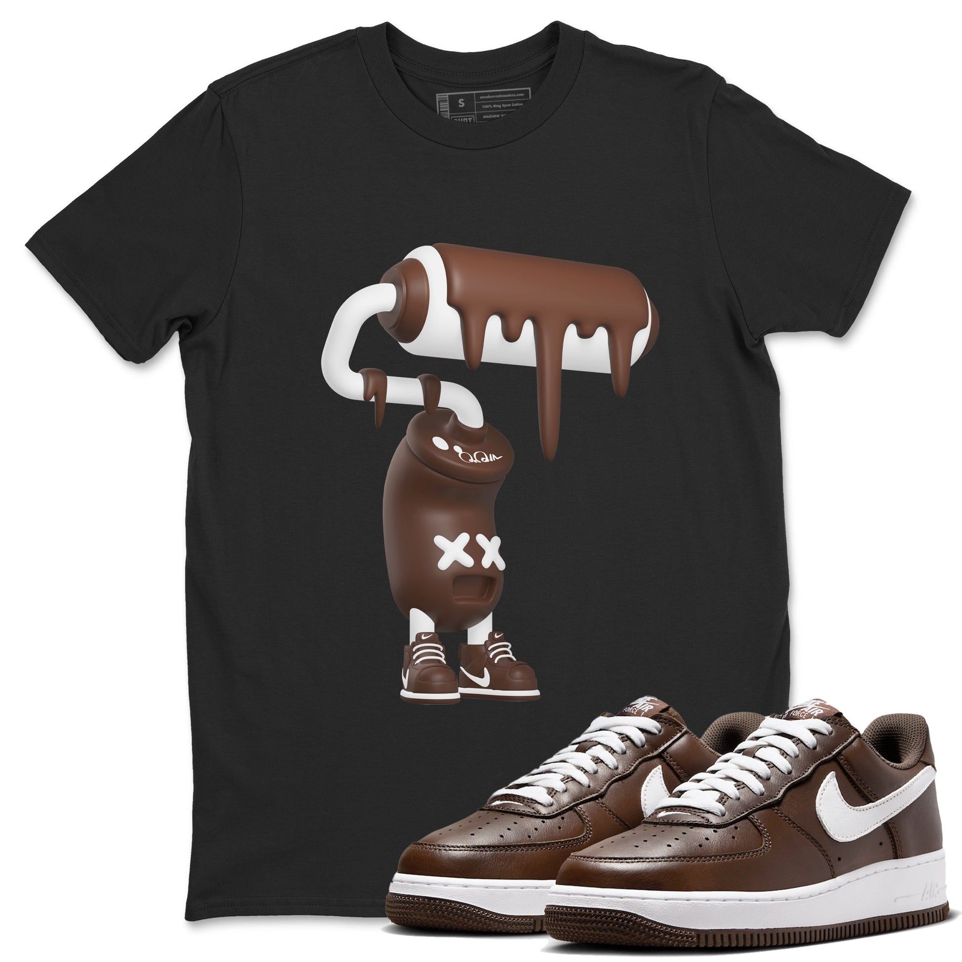 Air Force Low Chocolate shirt to match jordans 3D Paint Roller sneaker tees chocolate Nike Air Force Low Chocolate SNRT Sneaker Release Tees Unisex Black 1 T-Shirt