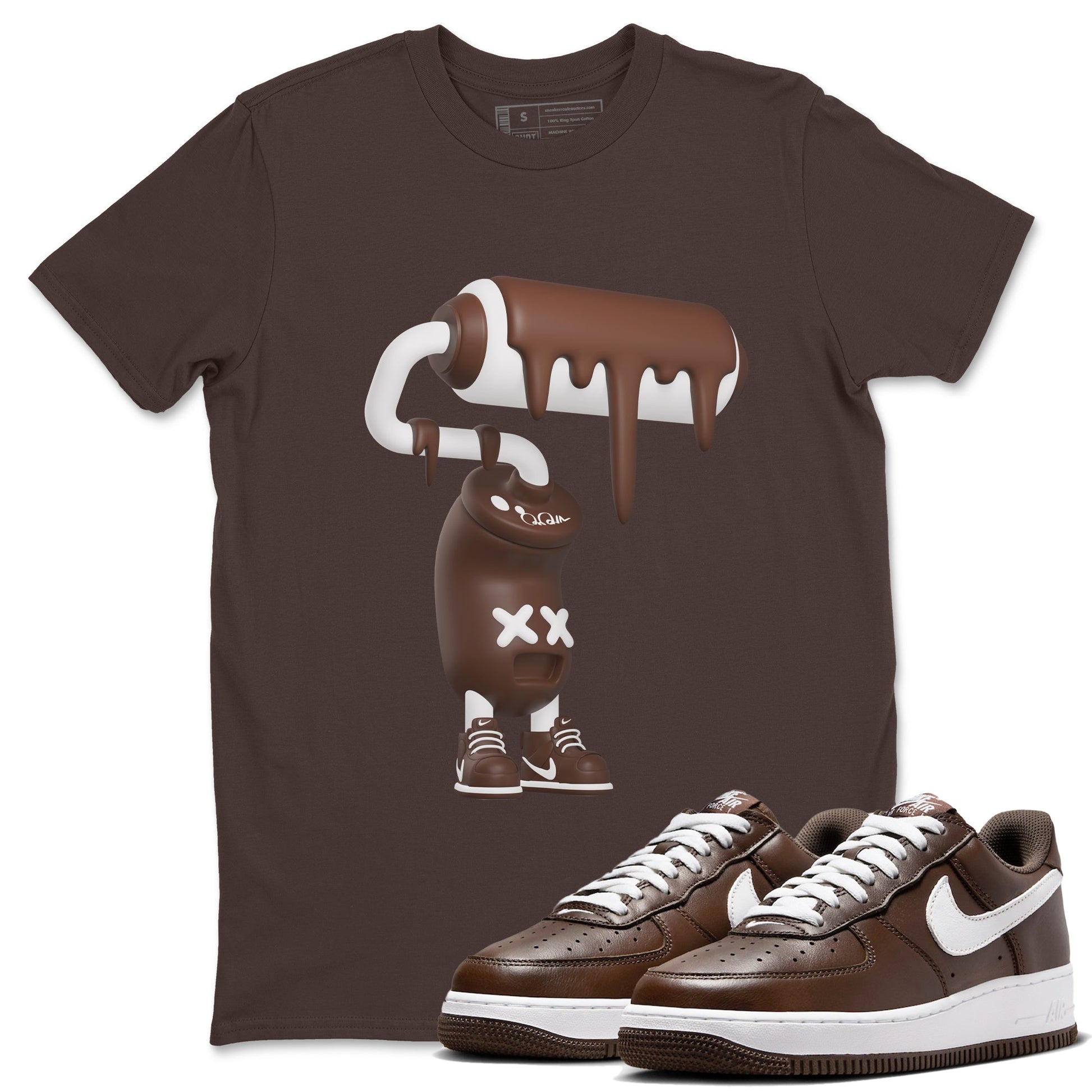 Air Force Low Chocolate shirt to match jordans 3D Paint Roller sneaker tees chocolate Nike Air Force Low Chocolate SNRT Sneaker Release Tees Unisex Dark Chocolate 1 T-Shirt