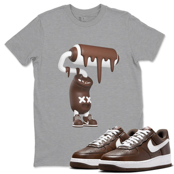 Air Force Low Chocolate shirt to match jordans 3D Paint Roller sneaker tees chocolate Nike Air Force Low Chocolate SNRT Sneaker Release Tees Unisex Heather Grey 1 T-Shirt