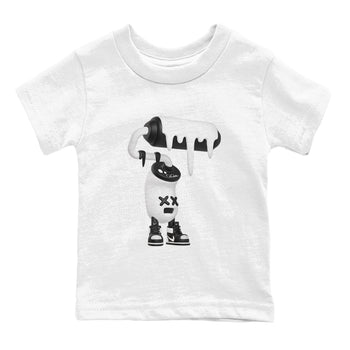 1s Black White shirt to match jordans 3D Paint Roller sneaker tees Air Jordan 1 High OG Black White SNRT sneaker release tees baby toddler White 2 cotton Shirt