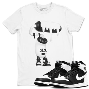 1s Black White shirt to match jordans 3D Paint Roller sneaker tees Air Jordan 1 High OG Black White SNRT Sneaker Release Tees unisex cotton White 1 crew neck shirt