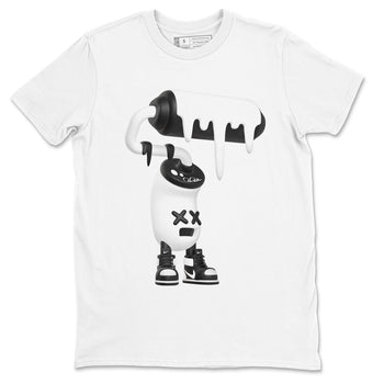 1s Black White shirt to match jordans 3D Paint Roller sneaker tees Air Jordan 1 High OG Black White SNRT Sneaker Release Tees unisex cotton White 2 crew neck shirt