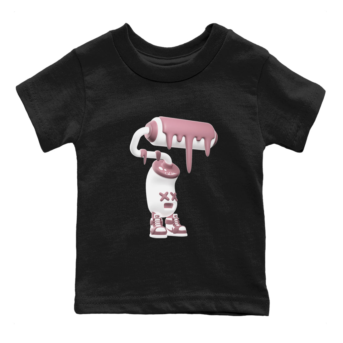 Air Jordan 1 Mauve shirt to match jordans 3D Paint Roller sneaker tees AJ1Mauve SNRT Sneaker Release Tees Baby Toddler Black 2 T-Shirt