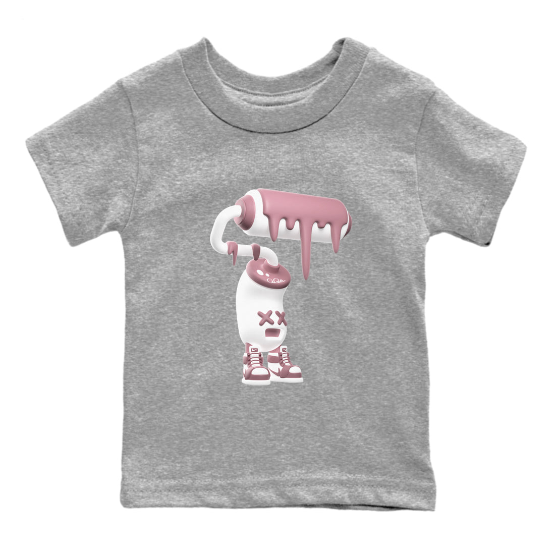 Air Jordan 1 Mauve shirt to match jordans 3D Paint Roller sneaker tees AJ1Mauve SNRT Sneaker Release Tees Baby Toddler Heather Grey 2 T-Shirt