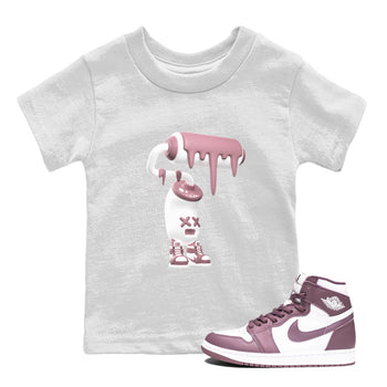 Air Jordan 1 Mauve shirt to match jordans 3D Paint Roller sneaker tees AJ1Mauve SNRT Sneaker Release Tees Baby Toddler White 1 T-Shirt