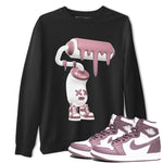 Air Jordan 1 Mauve shirt to match jordans 3D Paint Roller sneaker tees AJ1Mauve SNRT Sneaker Release Tees Unisex Black 1 T-Shirt