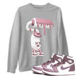 Air Jordan 1 Mauve shirt to match jordans 3D Paint Roller sneaker tees AJ1Mauve SNRT Sneaker Release Tees Unisex Heather Grey 1 T-Shirt