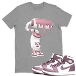 Air Jordan 1 Mauve shirt to match jordans 3D Paint Roller sneaker tees AJ1Mauve SNRT Sneaker Release Tees Unisex Heather Grey 1 T-Shirt