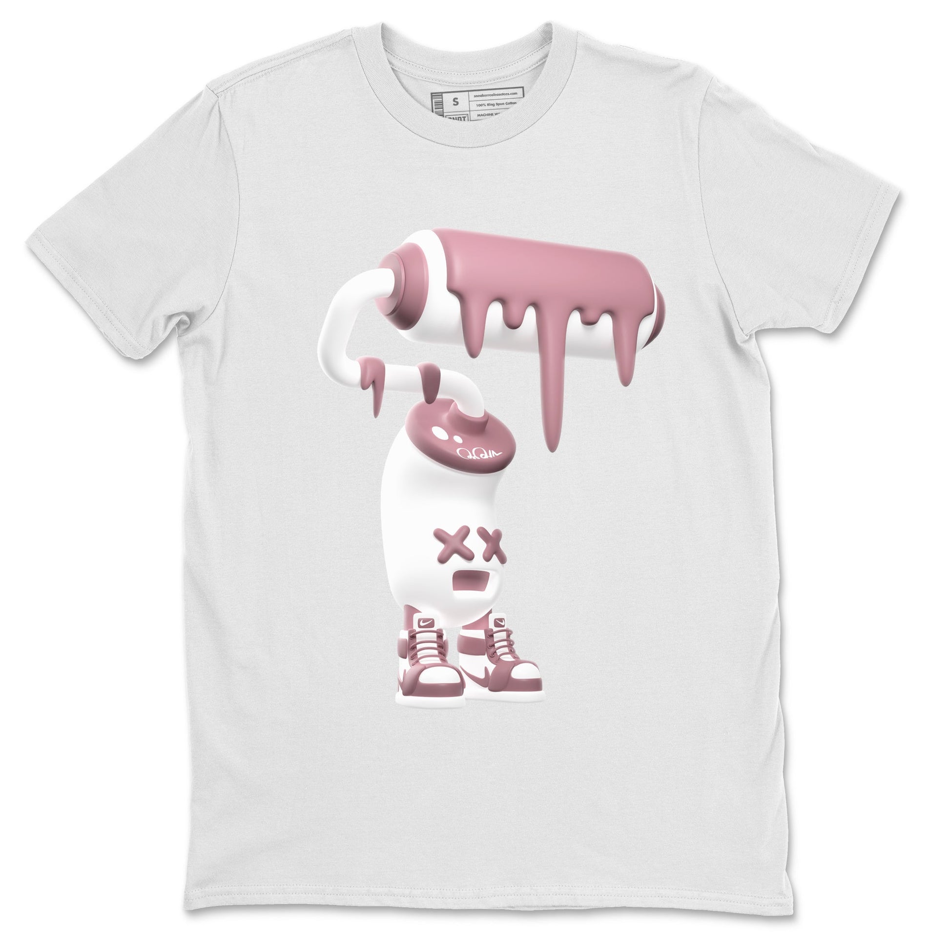 Air Jordan 1 Mauve shirt to match jordans 3D Paint Roller sneaker tees AJ1Mauve SNRT Sneaker Release Tees Unisex White 2 T-Shirt