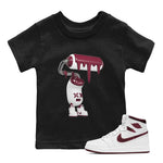 1s Metallic Burgundy shirt to match jordans 3D Paint Roller sneaker tees AJ1 Metallic Burgundy SNRT Sneaker Release Tees Baby Toddler Black 1 T-Shirt