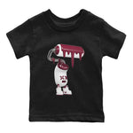 1s Metallic Burgundy shirt to match jordans 3D Paint Roller sneaker tees AJ1 Metallic Burgundy SNRT Sneaker Release Tees Baby Toddler Black 2 T-Shirt