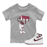 1s Metallic Burgundy shirt to match jordans 3D Paint Roller sneaker tees AJ1 Metallic Burgundy SNRT Sneaker Release Tees Baby Toddler Heather Grey 1 T-Shirt