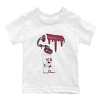 1s Metallic Burgundy shirt to match jordans 3D Paint Roller sneaker tees AJ1 Metallic Burgundy SNRT Sneaker Release Tees Baby Toddler White 2 T-Shirt